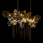 Люстра подвесная с 22-мя гранёными стеклянными плафонами с вертикальными подвесками Gilded Mirage  варинант исполнения - 4 | Loft Concept в Волгограде
