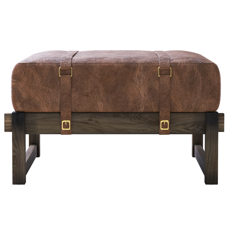 Пуф Duncan винтажная коричневая кожа  Коричневый винтаж в Волгограде | Loft Concept 