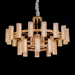 Люстра двухъярусная круглая с текстурными цилиндрическими плафонами Glimpse варинант исполнения - 6 | Loft Concept в Волгограде