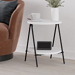 Стол приставной с 2-мя круглыми белыми столешницами ESSEL SIDE TABLE WHITE варинант исполнения - 5 | Loft Concept в Волгограде