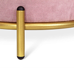 Банкетка круглая пыльно-розовый велюр на 4-х металлических ножках золотого цвета SANJAY варинант исполнения - 2 | Loft Concept в Волгограде