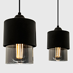 Подвесной светильник с 2-мя плафонами из дымчатого стекла Volta Flos Duo Hanging Lamp варинант исполнения - 3 | Loft Concept в Волгограде