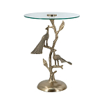 Столик с круглой стеклянной столешницей и корпусом в виде двух павлинов на ветке Table Two Peacocks варинант исполнения - 2 | Loft Concept в Волгограде