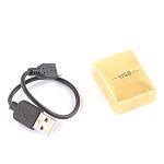 Зажигалка электронная с накладкой из натурального камня Малахит и с USB проводом для зарядки Stone Lighters варинант исполнения - 4 | Loft Concept в Волгограде