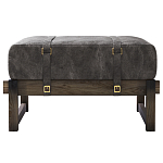 Пуф Duncan винтажная черная кожа  варинант исполнения - 1 | Loft Concept в Волгограде