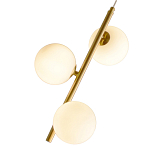 Подвесной светильник бронзового цвета с 3-мя белыми стеклянными шарообразными плафонами Bubble Chandelier варинант исполнения - 2 | Loft Concept в Волгограде