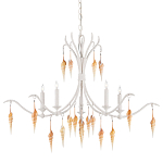 Люстра белая фактурная с подвесками из ракушек Study of Grace варинант исполнения - 2 | Loft Concept в Волгограде