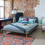 Кровать с мягким изголовьем Palmer Bed варинант исполнения - 6 | Loft Concept в Волгограде
