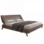 Кровать двуспальная с изголовьем из экокожи шоколадно-коричневого цвета Modern Look варинант исполнения - 1 | Loft Concept в Волгограде