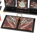 Настольный письменный набор из креноида и змеевика на бронзовых ножках Marble Accessory варинант исполнения - 3 | Loft Concept в Волгограде
