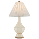 Настольная лампа с фактурным конусовидным абажуром и кожаным каркасом Malifis варинант исполнения - 3 | Loft Concept в Волгограде