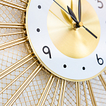 Часы настенные из металла в виде солнца с белым циферблатом Mirror Tower Clock варинант исполнения - 3 | Loft Concept в Волгограде