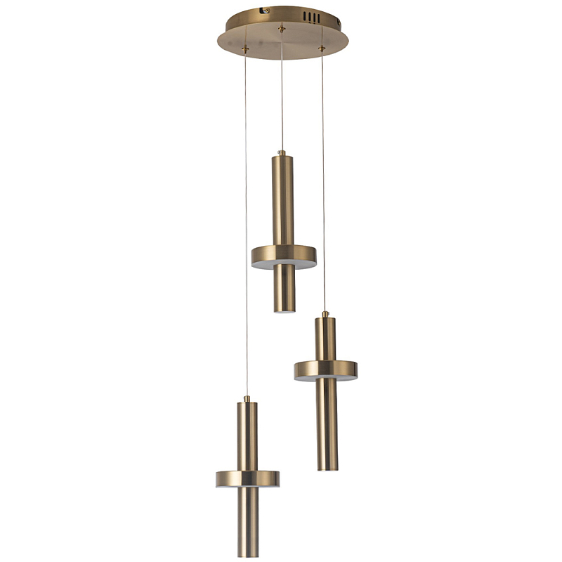 Каскадный светильник с 3-мя плафонами Flos Brass Metal Acrylic Trio Hanging Lamp Латунь Каскадный светильник с 3-мя плафонами Flos Brass Metal Acrylic Trio Hanging Lamp Латунь в Волгограде | Loft Concept