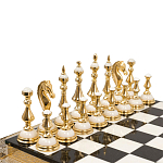 Шахматы из бронзы и натуральных камней Долерит и Мрамор с гравировкой Decorative Thematic Chess варинант исполнения - 2 | Loft Concept в Волгограде