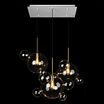 Люстра подвесная 3 лампы с прозрачными стеклянными шарами и золотыми деталями Giopato & Coombes варинант исполнения - 2 | Loft Concept в Волгограде