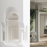 Встраиваемый в стену гипсовый светильник под покраску с арками и рельефными колоннами Antiquity Athena варинант исполнения - 10 | Loft Concept в Волгограде