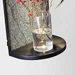 Настенный светильник зеленого цвета с черной рамкой овальной формы с полкой Herbarium  варинант исполнения - 3 | Loft Concept в Волгограде