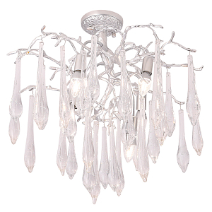 Люстра потолочная с прозрачными стеклянными подвесками в форме капель Droplet Chandelier