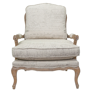 Кресло со спинкой из ротанга Ellie Rattan Armchair beige print flax