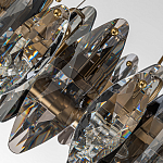 Люстра подвесная круглая с овальными подвесками из стекла дымчатого цвета Harlow Crystal Round варинант исполнения - 3 | Loft Concept в Волгограде