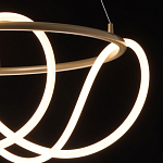 Люстра подвесная круглая золотого цвета с белыми изогнутыми световыми линиями Luke Lampco Tracer Lamp варинант исполнения - 5 | Loft Concept в Волгограде