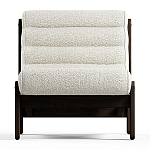 Кресло с деревянным каркасом и обивкой из белой ткани букле Medieval Furniture варинант исполнения - 3 | Loft Concept в Волгограде