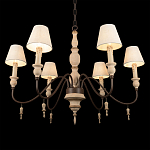 Люстра на металлическом основании с 6-ю белыми тканевыми абажурами Terrain варинант исполнения - 8 | Loft Concept в Волгограде