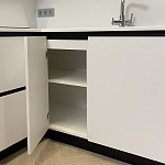 Угловой кухонный гарнитур Жемчужный белый Серый Clarke Kitchen Set White Grey варинант исполнения - 4 | Loft Concept в Волгограде