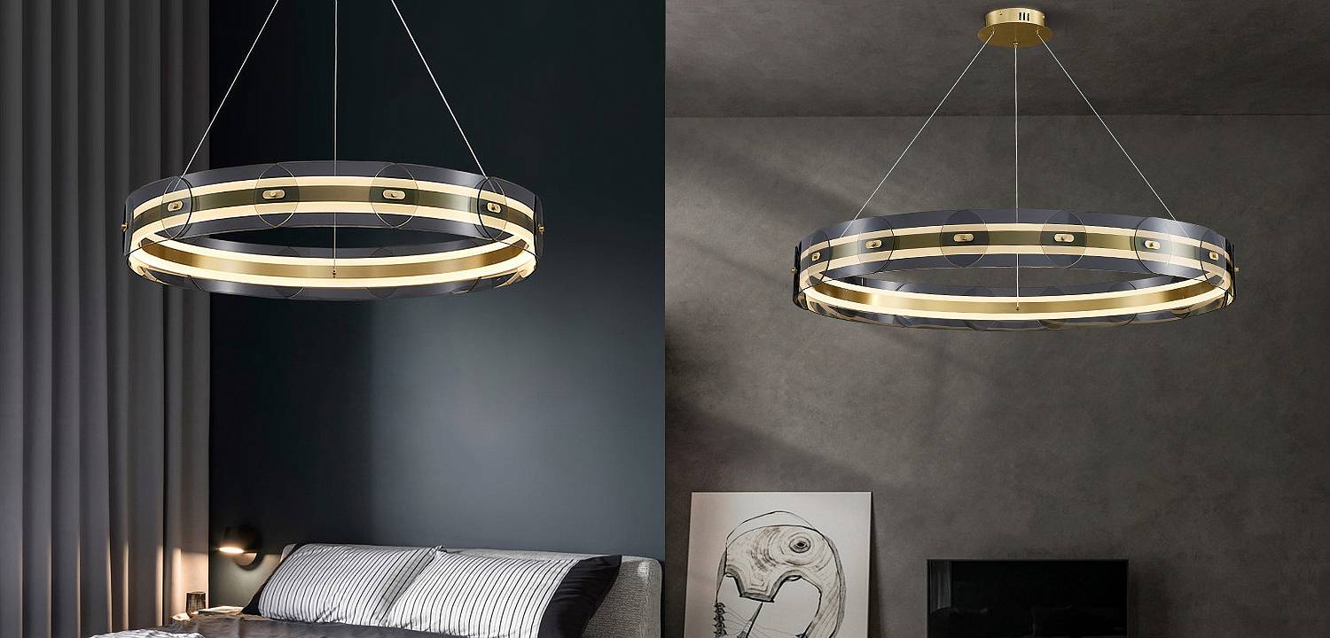 Люстра Gold ring horizontal chandelier Люстра Gold ring horizontal chandelier - Loft-Concept в Волгограде