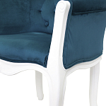 Кресло низкое в стиле прованс Louis French Armchair white and blue velour варинант исполнения - 4 | Loft Concept в Волгограде