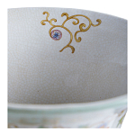 Ваза высокая из фарфора на бронзовом основании Turquoise Blooming Garden варинант исполнения - 4 | Loft Concept в Волгограде