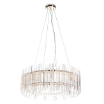 Люстра подвесная круглая с прозрачными хрустальными трубками и золотистым каркасом Диаметр 60 см Hexagon Tube Light варинант исполнения - 1 | Loft Concept в Волгограде