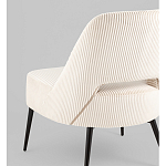 Кресло лаунж Бостон велюр рельефный молочный на черных ножках варинант исполнения - 3 | Loft Concept в Волгограде