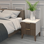 Тумба прикроватная коричневая с белой столешницей и двумя ящиками Harper Line варинант исполнения - 3 | Loft Concept в Волгограде