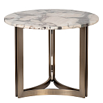 Столик журнальный с круглой мраморной столешницей Unique Stone Design варинант исполнения - 1 | Loft Concept в Волгограде