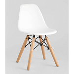 Пластиковый стул на ножках из массива бука Eames Small White варинант исполнения - 1 | Loft Concept в Волгограде