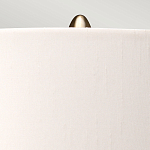 Настольная лампа с шарообразным прозрачным основанием из цветного переработанного стекла и белым цилиндрическим абажуром Elstead Lighting варинант исполнения - 3 | Loft Concept в Волгограде