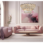 Люстра круглая с декоративными элементами в виде крупных хрустальных цветов Palace Gardens варинант исполнения - 6 | Loft Concept в Волгограде