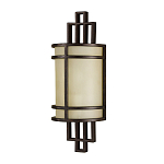 Бра бронзового цвета с полукруглым матовым стеклянным плафоном в геометрическом каркасе Feiss варинант исполнения - 1 | Loft Concept в Волгограде