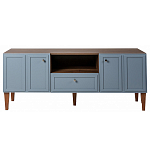 ТВ-тумба серая из массива бука с 2-мя дверками и ящиком Wenge Light варинант исполнения - 2 | Loft Concept в Волгограде