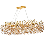 Линейная люстра с хрустальными подвесками Fairytree Gold Crystal Linear Chandelier 14 варинант исполнения - 1 | Loft Concept в Волгограде