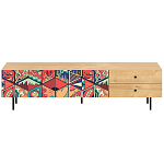 Длинная ТВ-тумба с принтом на ящиках Elise TV Stand варинант исполнения - 1 | Loft Concept в Волгограде