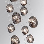 Люстра каскадная с 11-ю круглыми плафонами из рельефного стекла Disc Light варинант исполнения - 5 | Loft Concept в Волгограде