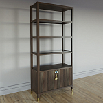 Стеллаж со стеклянными полками Elsa Dreams Walnut варинант исполнения - 2 | Loft Concept в Волгограде