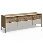 ТВ тумба 2 двери и 2 ящика с подсветкой на рельефном фасаде Warm Industrial варинант исполнения - 4 | Loft Concept в Волгограде