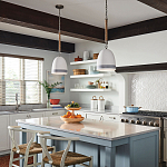 Подвесной светильник белый колоколообразный с декоративной обмоткой из веревки Hinkley варинант исполнения - 6 | Loft Concept в Волгограде