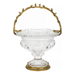 Чаша из прозрачного стекла на ножке с бронзовой ручкой в виде ветки Eden Garden варинант исполнения - 1 | Loft Concept в Волгограде
