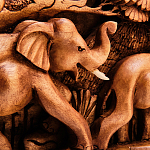 Панно из дерева слоны Panel With Animals варинант исполнения - 3 | Loft Concept в Волгограде