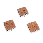 Таблетница карманная квадратная с 2-мя отделениями с зеркалом и накладкой из натурального камня Пегматит Silver Stone Pillboxes варинант исполнения - 4 | Loft Concept в Волгограде