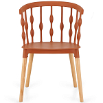 Пластиковый стул на ножках из массива бука Ferret Spiral Brown варинант исполнения - 2 | Loft Concept в Волгограде